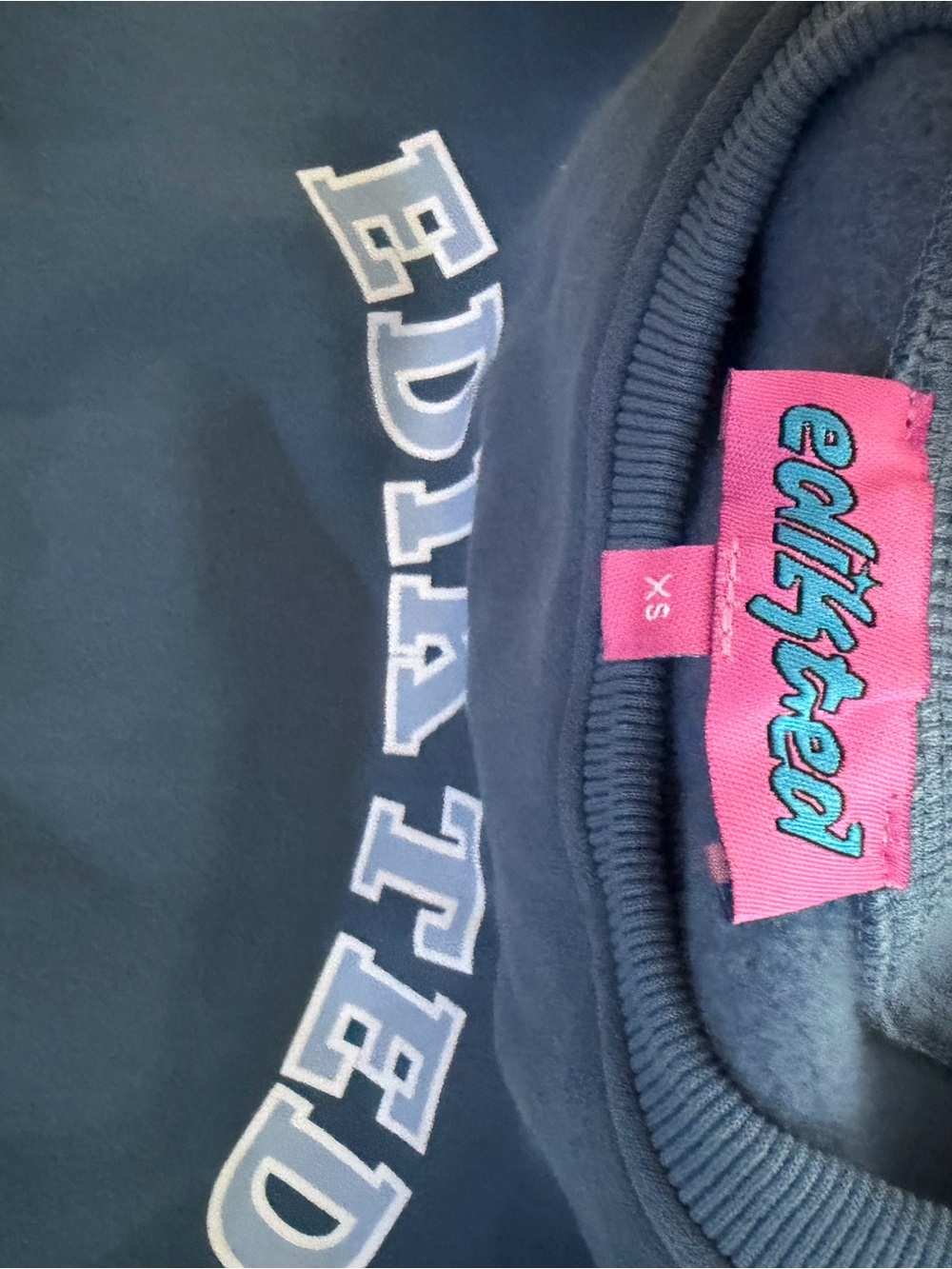 Edikted Blue Crewneck Sweatshirt - Picture 3 of 3